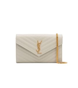 [프리미엄/해외배송]생로랑 카산드라 WOC 체인 백(블랑 빈티지/금장)