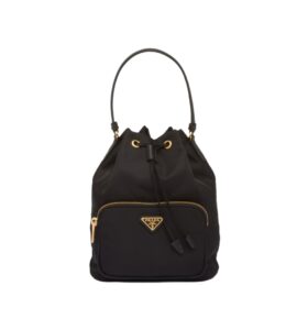 프라다[prada/블랙프라임]듀엣 리나일론 버킷백(블랙/금장)
