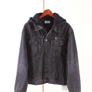 [국내배송]셀린느 [CELINE] 후드 데님 자켓 블랙워시 남성 자켓