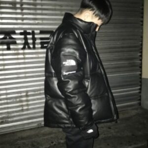 [국내배송]Supreme x 더 노스 페이스 17fw Leather Nuptse Jacke