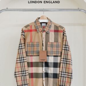 [국내배송]버버리 남성 패치워크 빈티지 체크 코튼 셔츠
