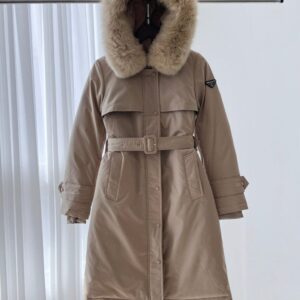 [국내배송]프라다 폭스퍼 트렌치 패딩